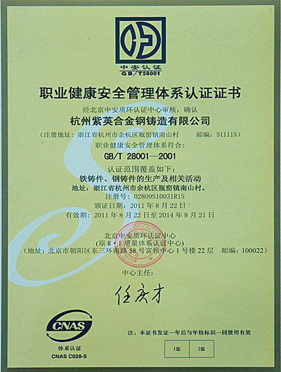 職業(yè)健康安全管理體系認證